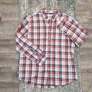 Orange Plaid Croft & Borrow Men's long sleeve dress shirt, size 2X